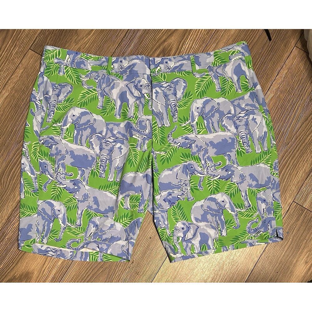 Men's POLO RALPH LAUREN NEW Green/Blue Tropical Elephant‎ Golf Shorts-Size 40